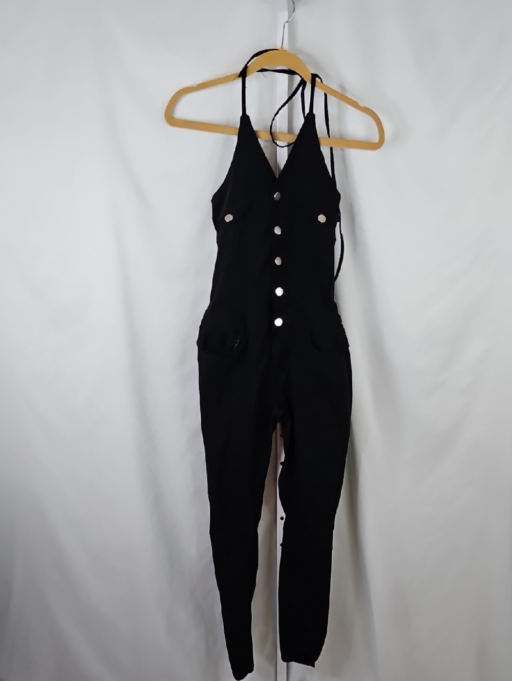 Roma Studio Black Halter Jumpsuit Size Medium